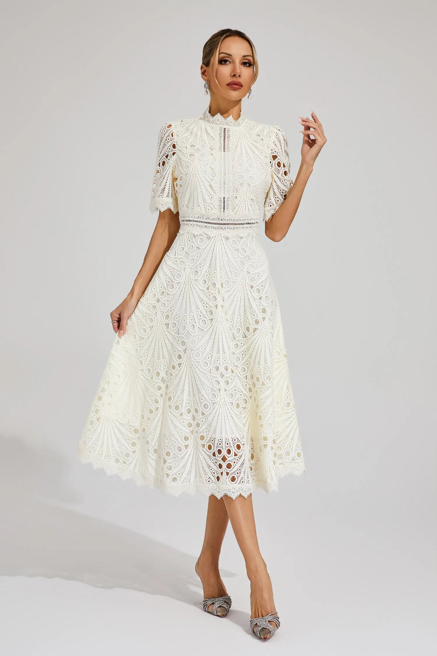 Elegant Floral Midi Dress for Women