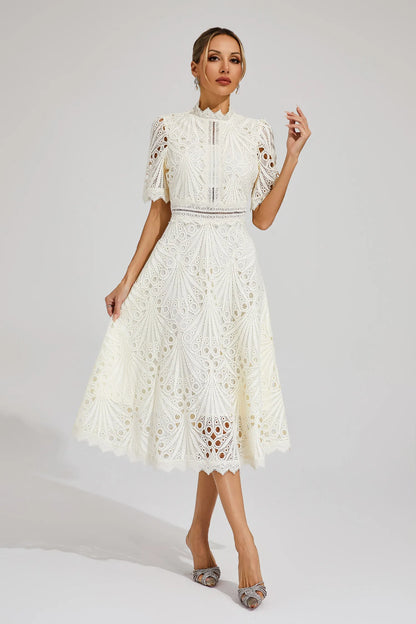 Elegant Floral Midi Dress for Women