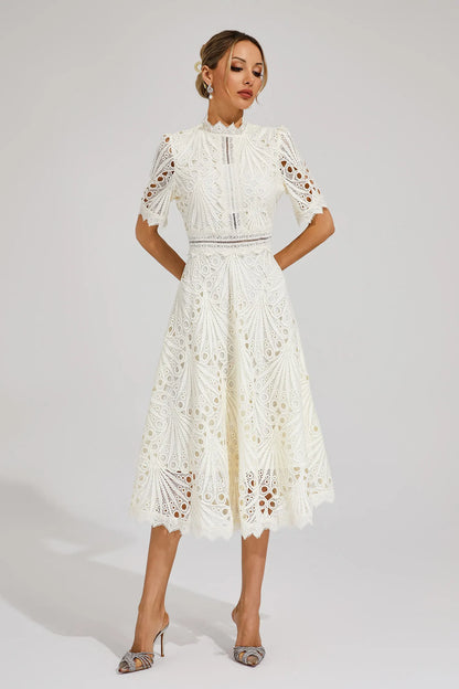 Elegant Floral Midi Dress for Women