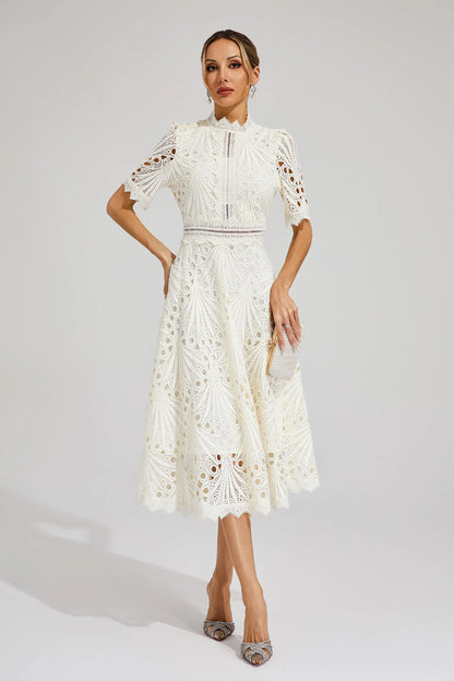 Elegant Floral Midi Dress for Women