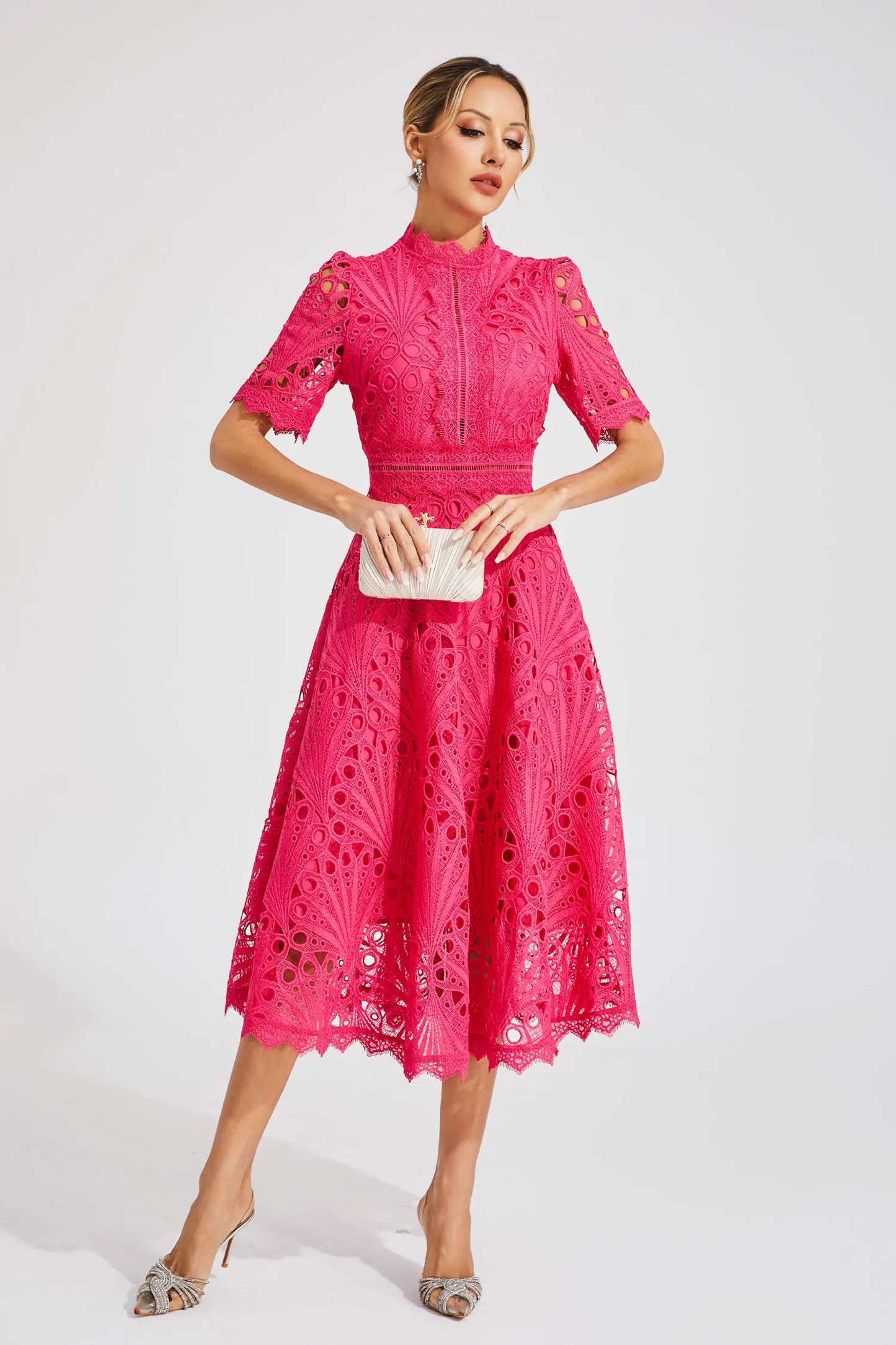 Elegant Floral Midi Dress for Women