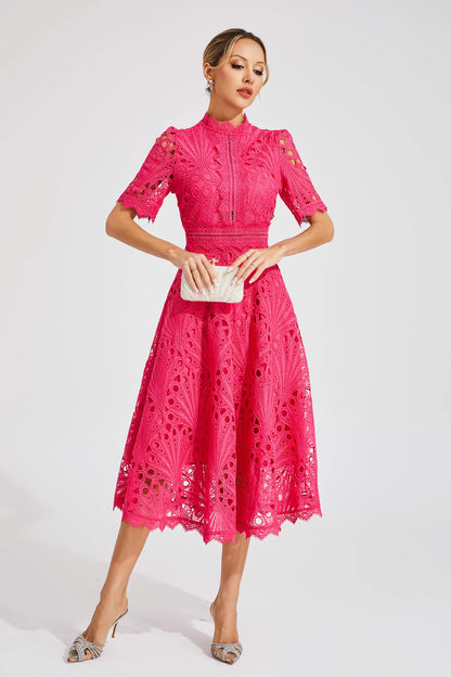 Elegant Floral Midi Dress for Women