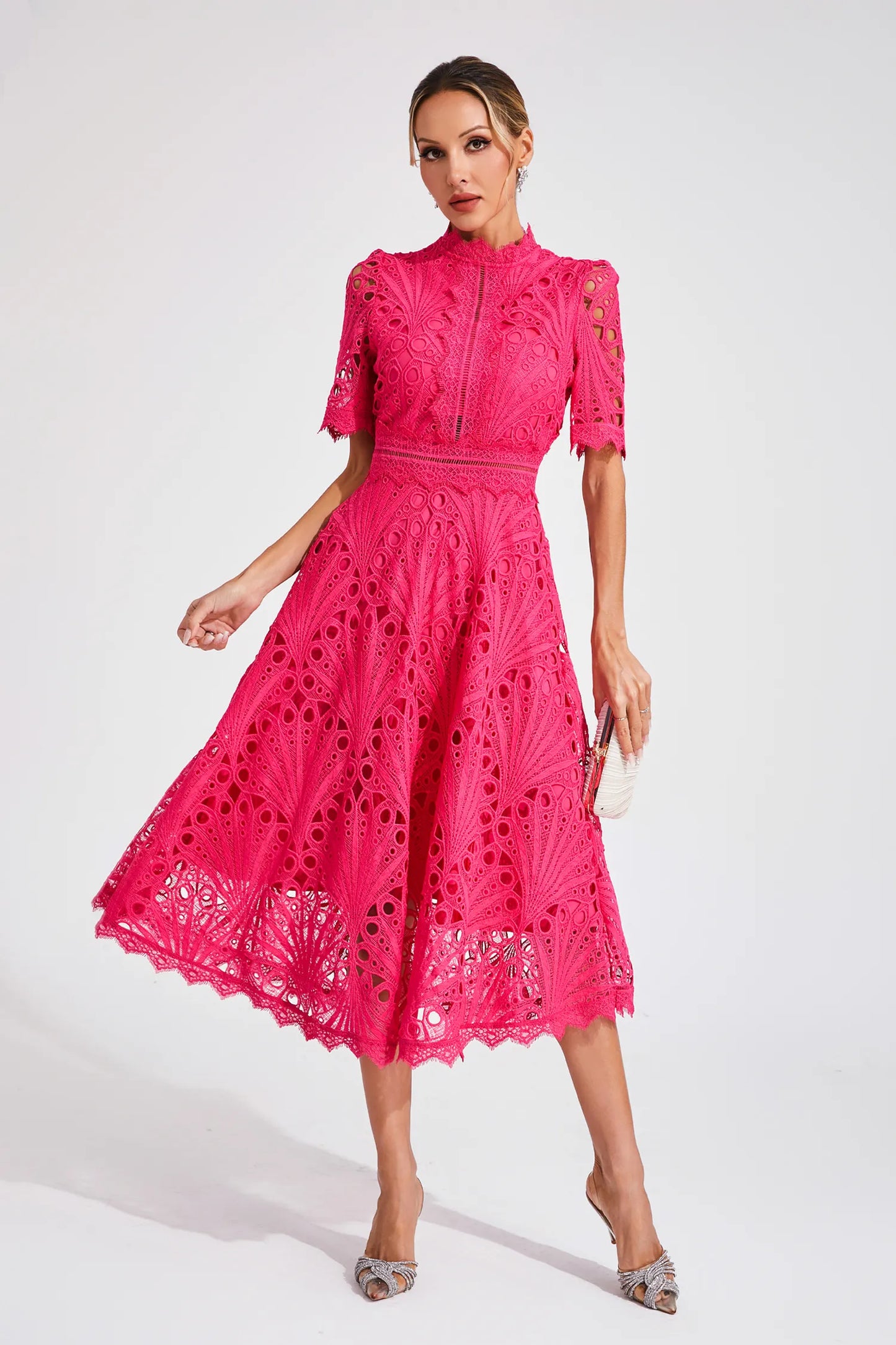 Elegant Floral Midi Dress for Women