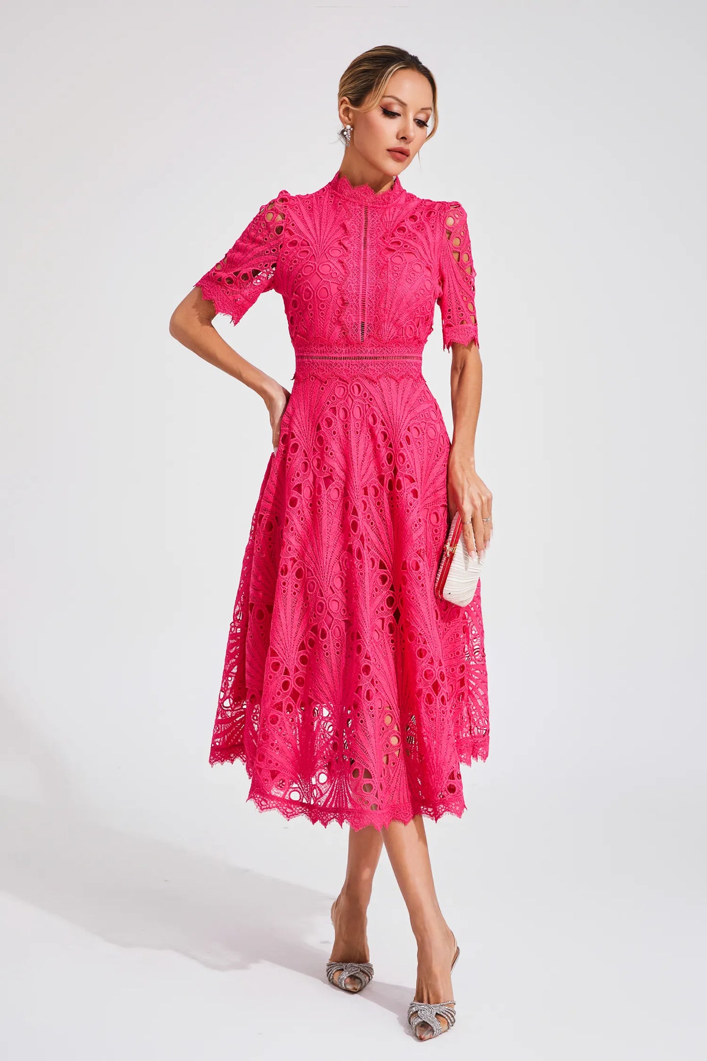 Elegant Floral Midi Dress for Women