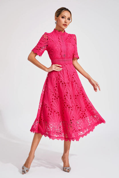 Elegant Floral Midi Dress for Women