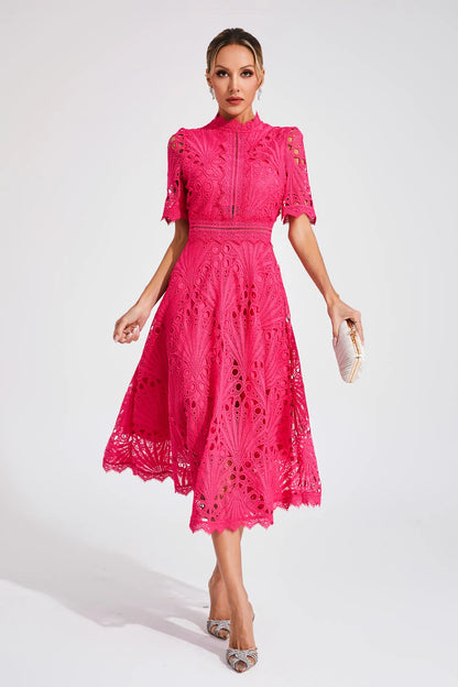 Elegant Floral Midi Dress for Women