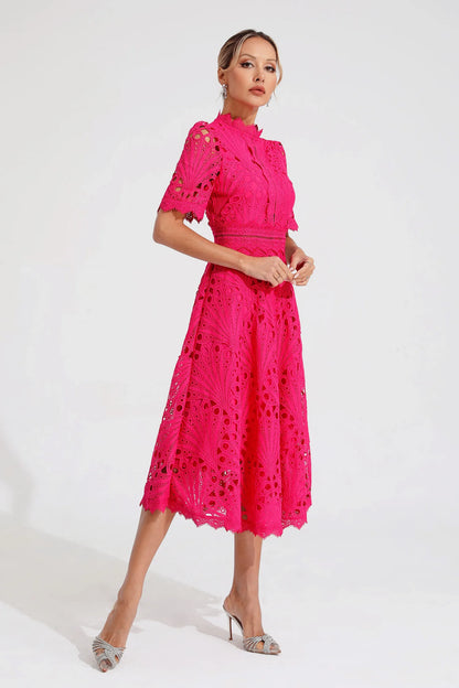 Elegant Floral Midi Dress for Women