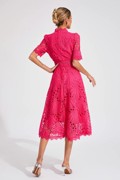 Elegant Floral Midi Dress for Women