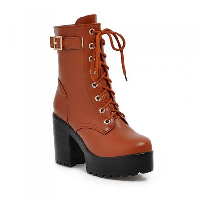 Trendy Lace-Up Ankle Boots for Women