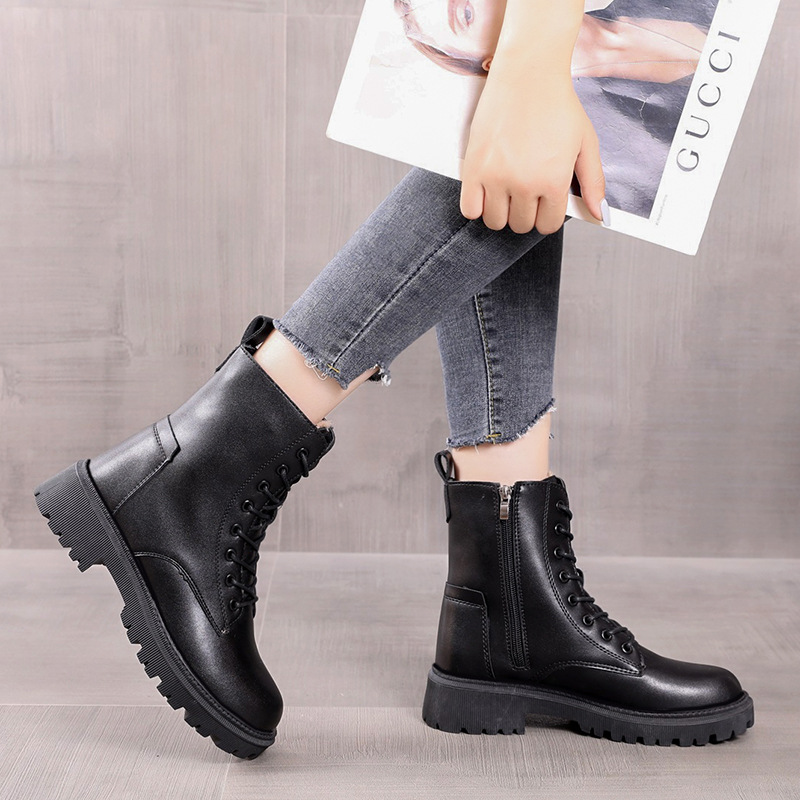 Classic Black Low Heel Ankle Boots for Women - Nocini