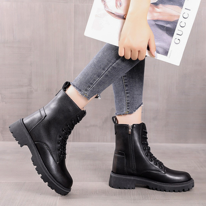 Classic Black Low Heel Ankle Boots for Women - Nocini