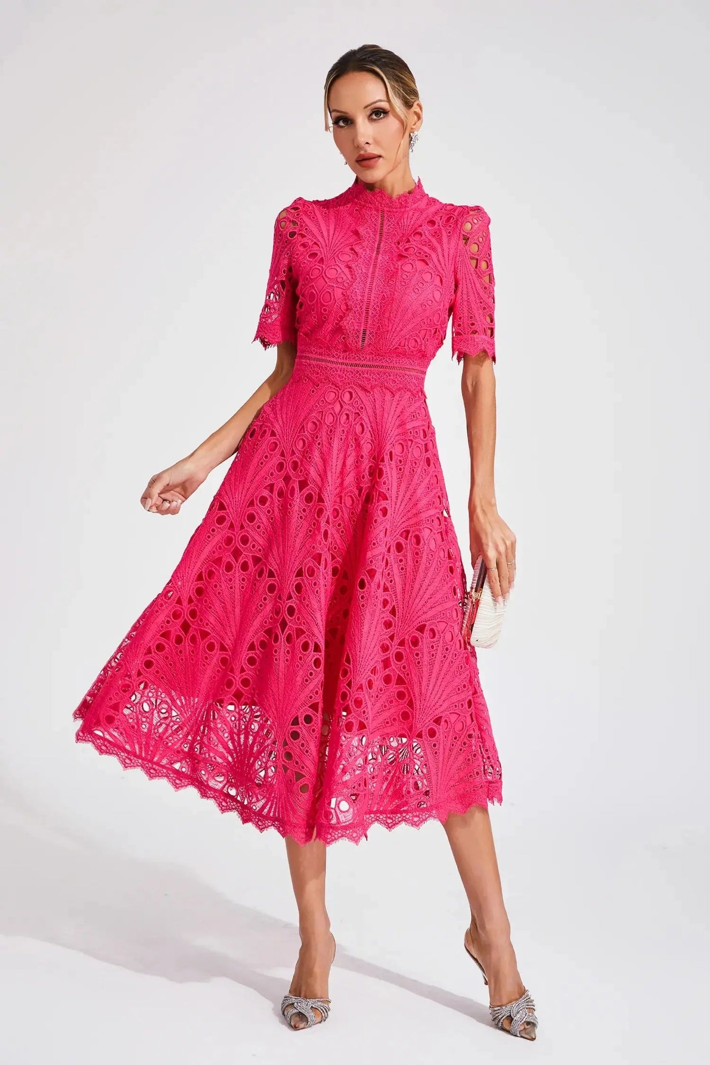 Classic Floral Knee Length Dress for Women - Nocini