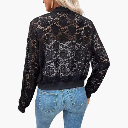 Women's Delicate Lace Bomber Jacket
