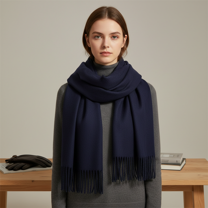 Soft Cashmere Wrap Scarf with Tassels - Pexav
