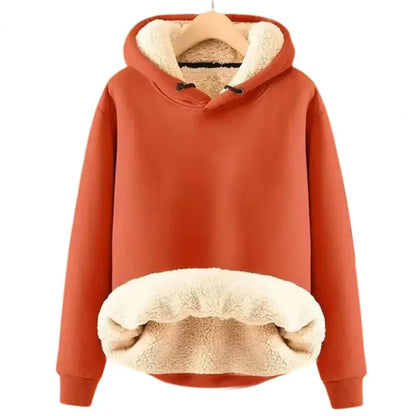 Comfortable Fleece Lined Women's Hooded Sweatshirt - Olytrend