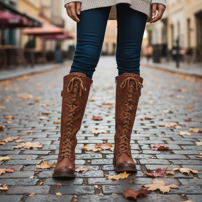 Buckled Genuine Leather Ankle Boots - Pexav