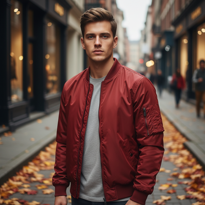 Slim Fit Bomber Jacket - Pexav