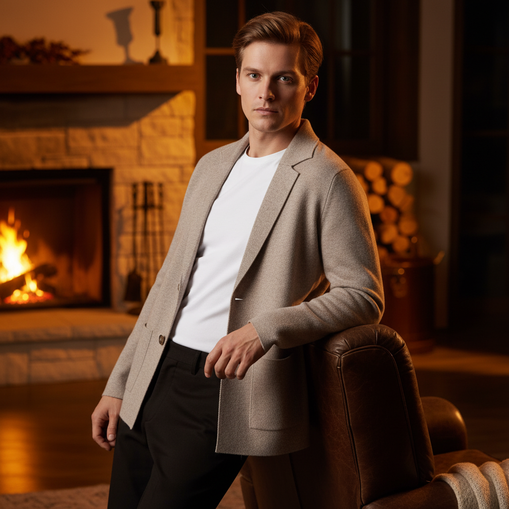 Warm Slim Fit Wool Vest - Pexav