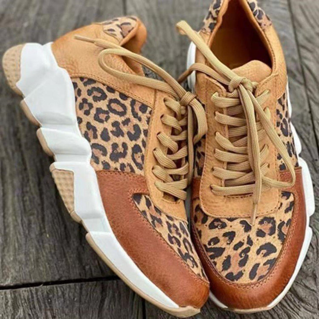 Comfortable Women's Lace Up Chunky Sneakers - Nocini