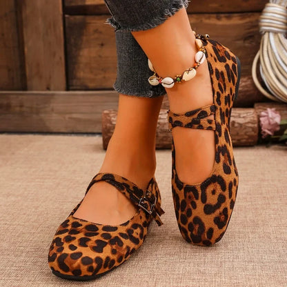 Fashionable Leopard Ballerina Shoes for Women - Nocini