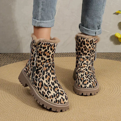 Warm Leopard Snow Boots for Women