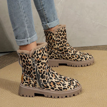 Warm Leopard Snow Boots for Women