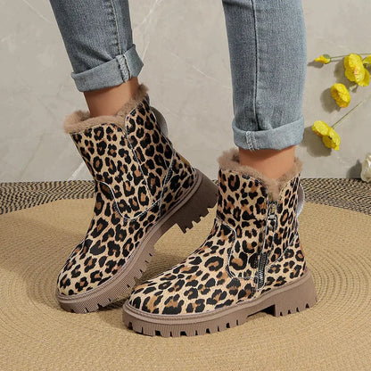 Warm Leopard Snow Boots for Women