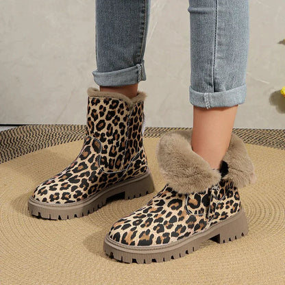 Warm Leopard Snow Boots for Women