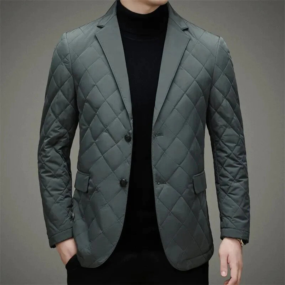 Men's Slim Fit Quilted Jacket with Button Front