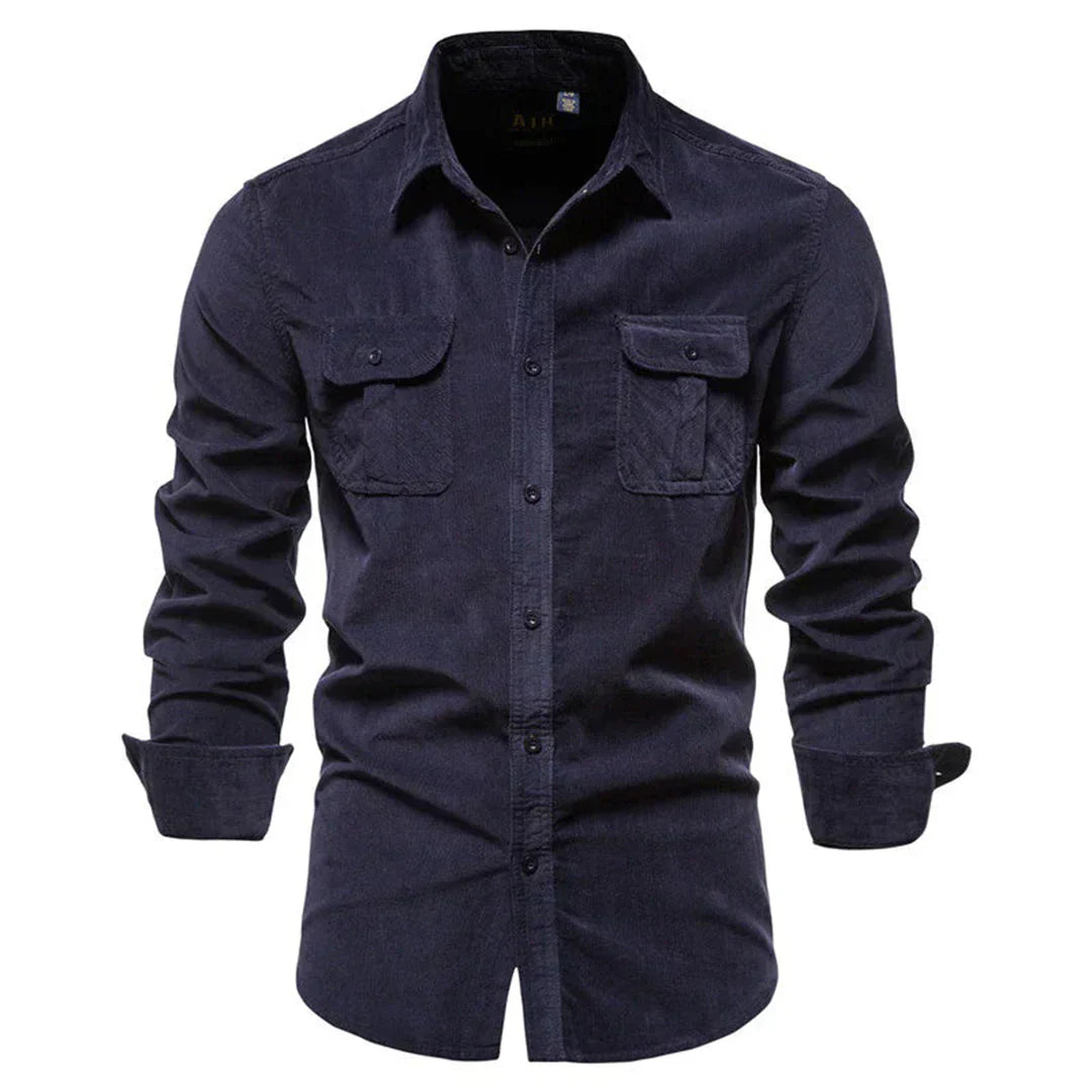 Rugged Textured Button Down Shirt for Men - Olytrend