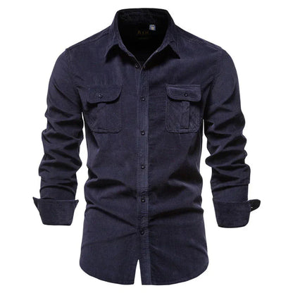 Rugged Textured Button Down Shirt for Men - Olytrend