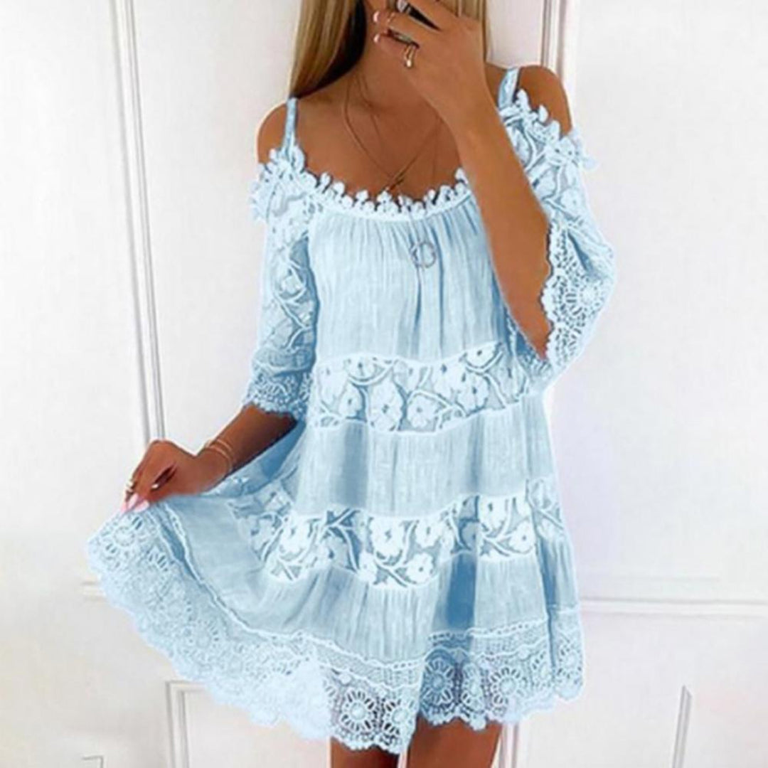 Chic Off Shoulder Lace Mini Dress for Women