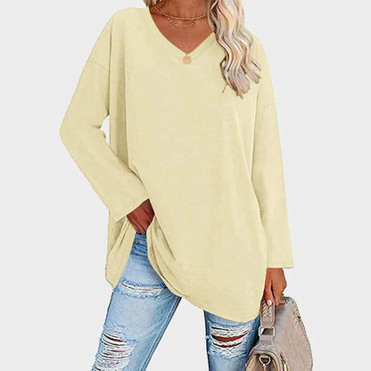 Relaxed Fit V-Neck Tunic Top