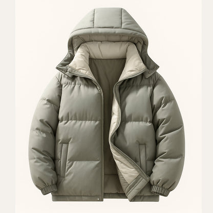 Warm Waterproof Men's Down Hooded Parka Jacket
