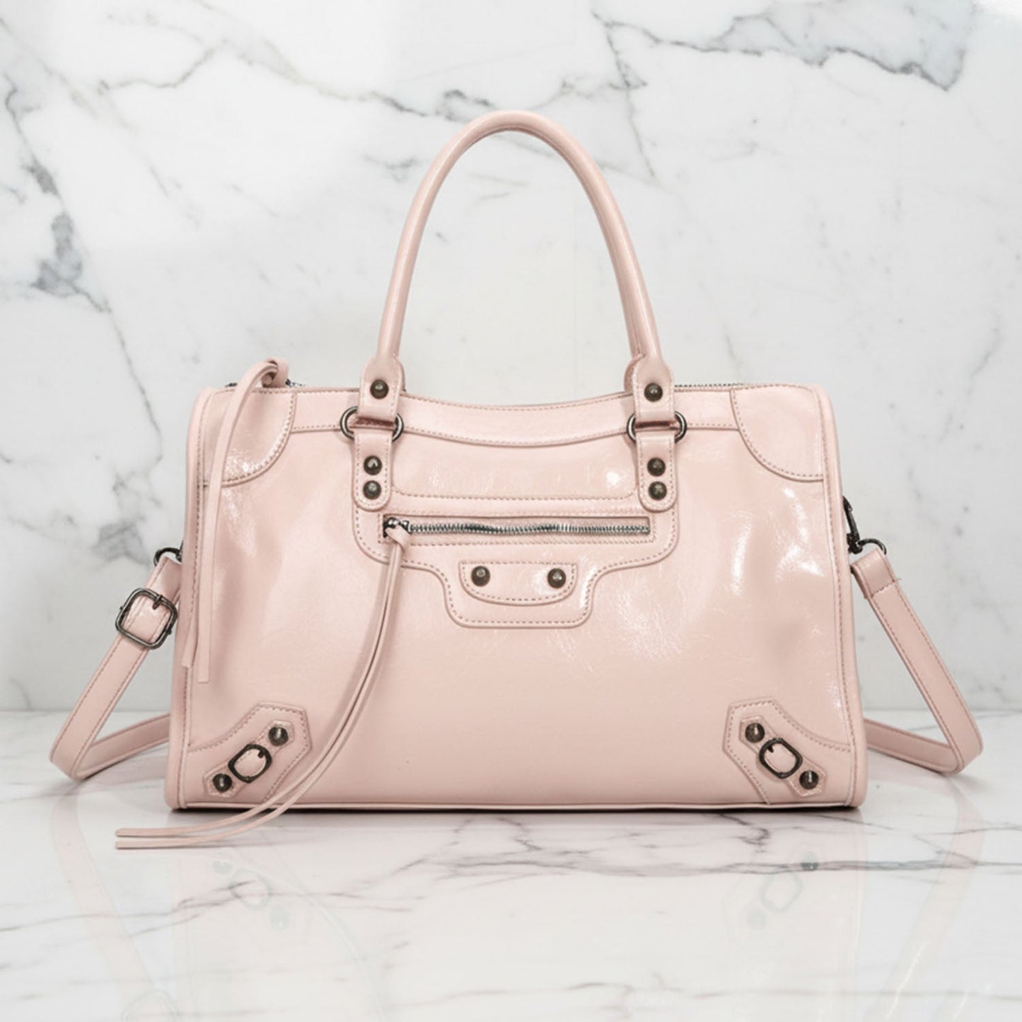 Chic Synthetic Leather Tote Handbag