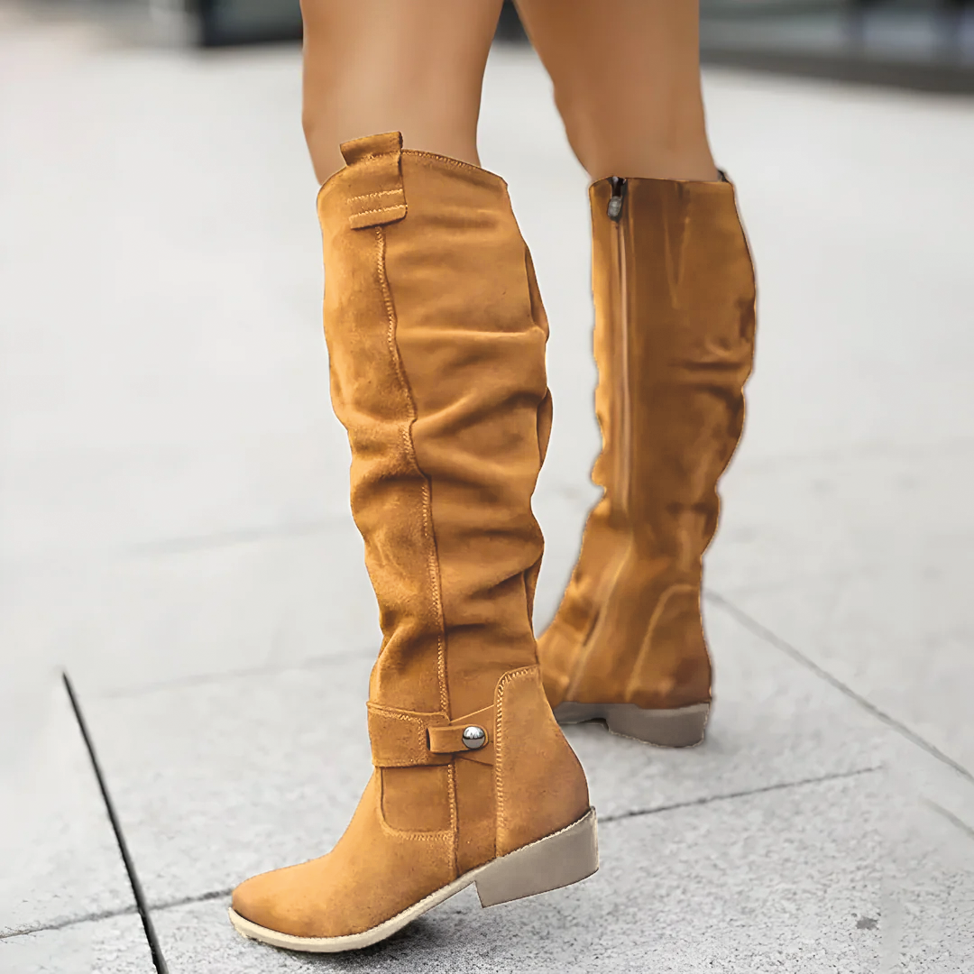 Comfortable Suede Mid Calf Boots