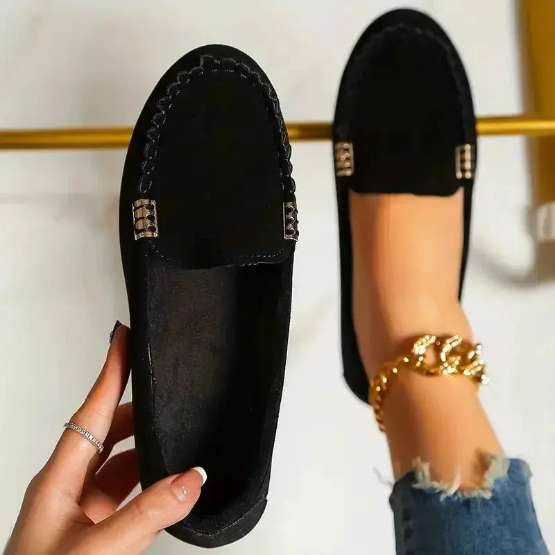 Comfortable Classic Black Slip On Shoes for Women - Nocini