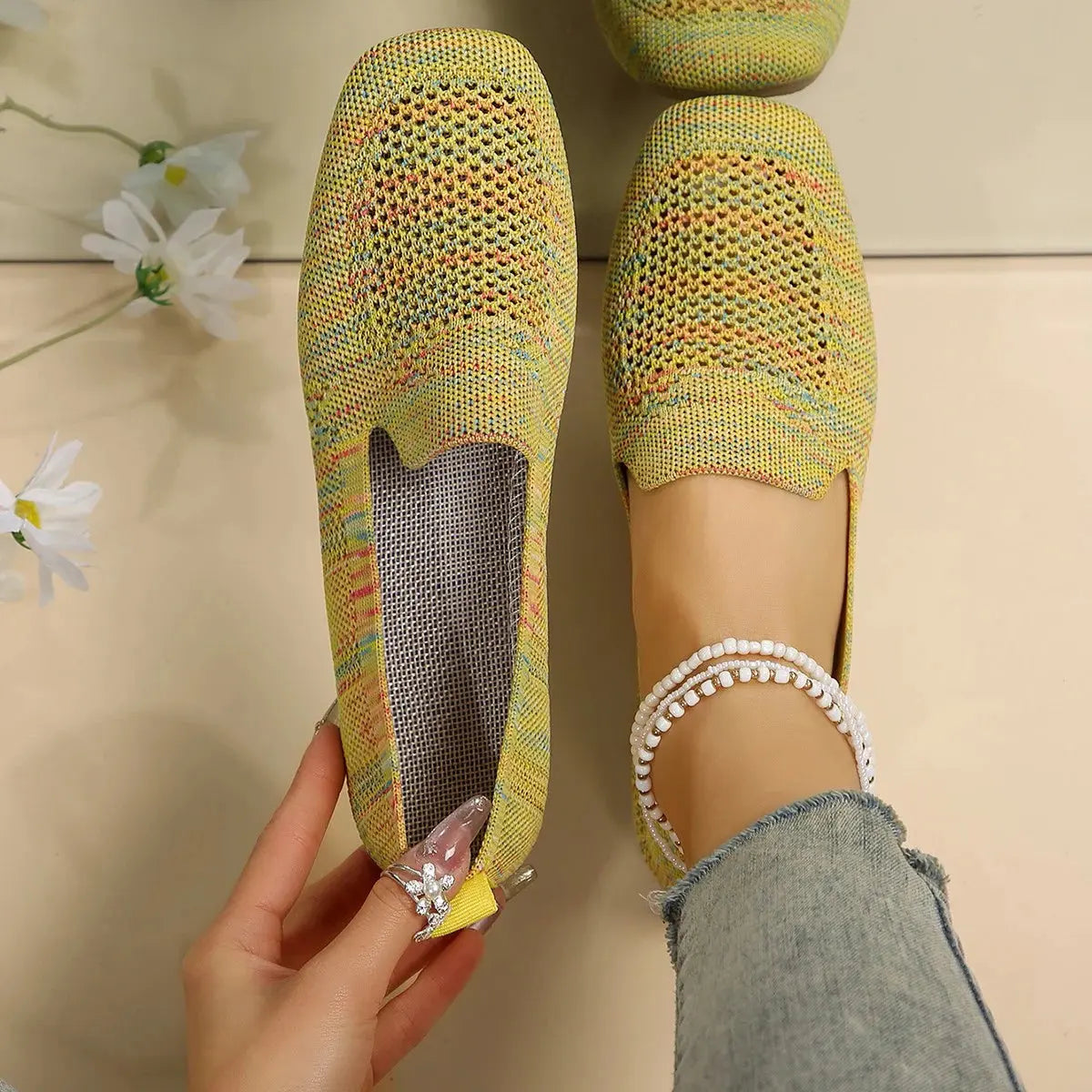 Comfortable White Slip On Women's Shoes