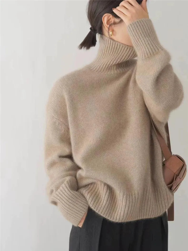Classic Feminine Roll Neck Sweater