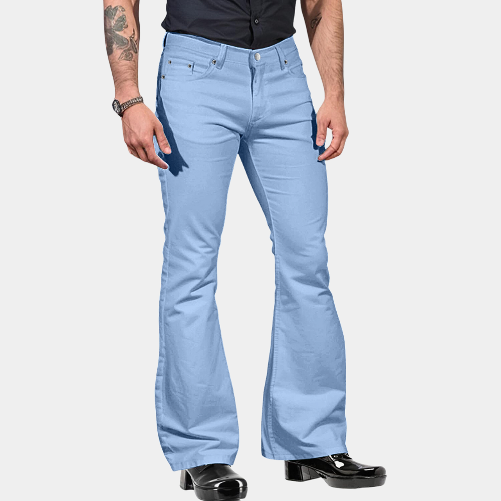 Men's Slim Fit High Waist Stretch Trousers