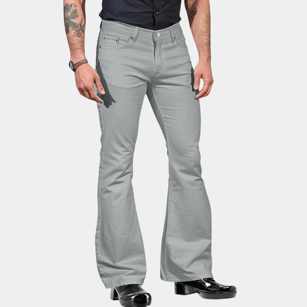 Men's Slim Fit High Waist Stretch Trousers