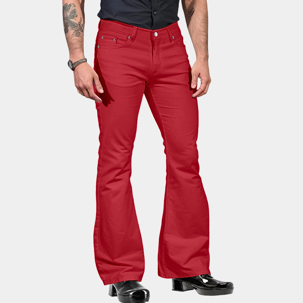 Men's Slim Fit High Waist Stretch Trousers