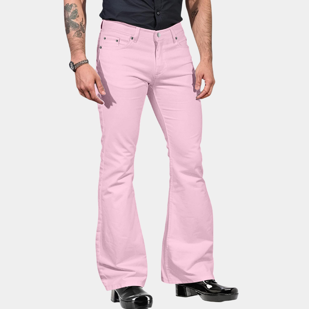 Men's Slim Fit High Waist Stretch Trousers