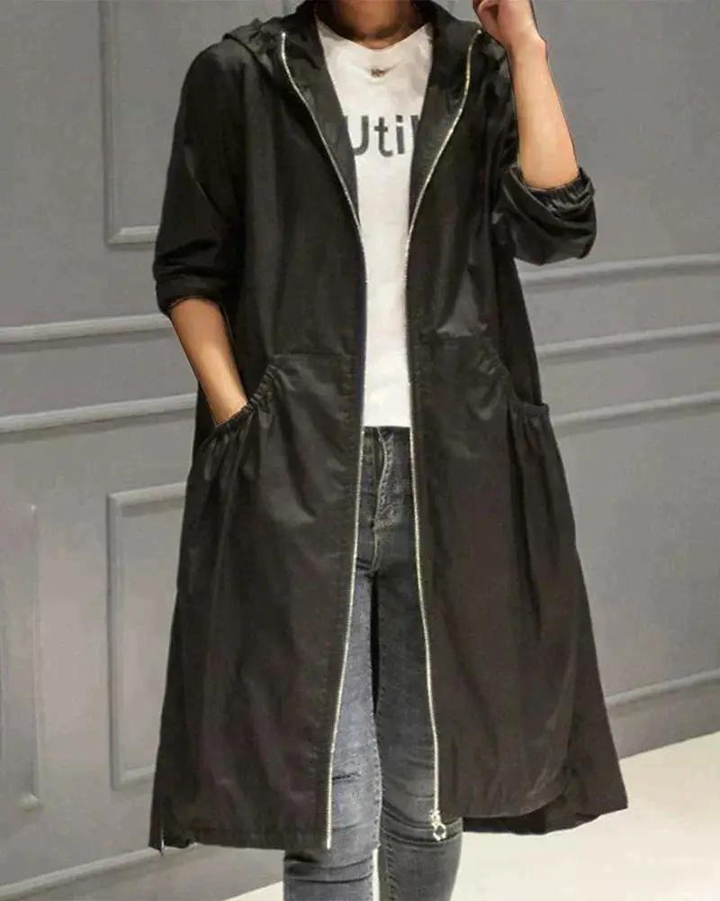 Long Waterproof Raincoat for Women – Stylish & Weather-Resistant-Caliboot