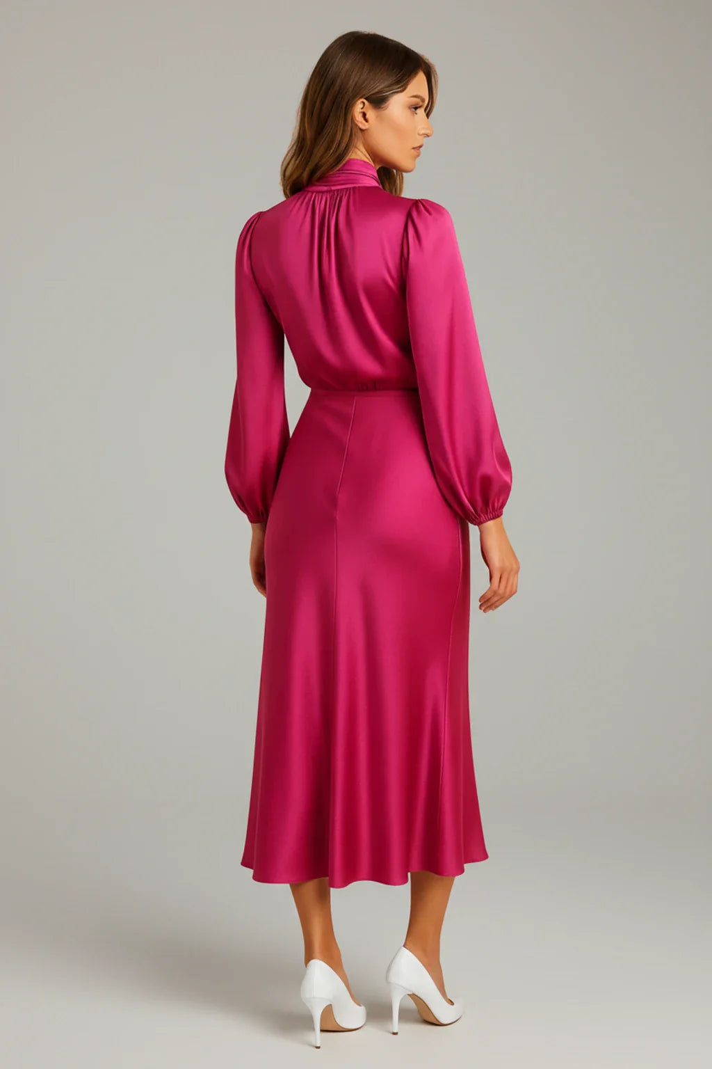Flattering Fit Womens Casual Midi Dress