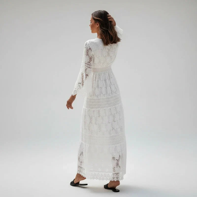 Elegant Lace Floor Length Women's Dress