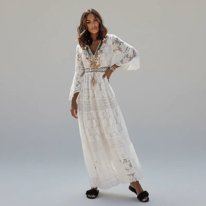 Elegant Lace Floor Length Women's Dress