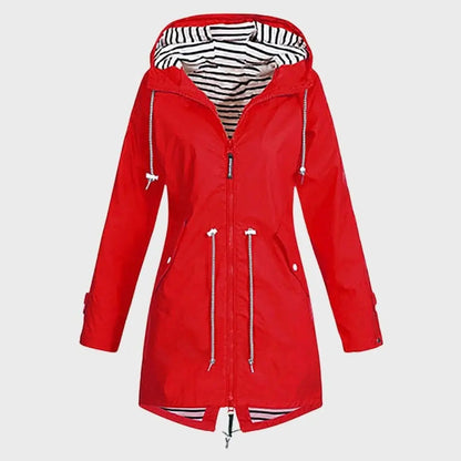 Waterproof Women's Raincoat - Classic Black Parka Jacket - Nocini