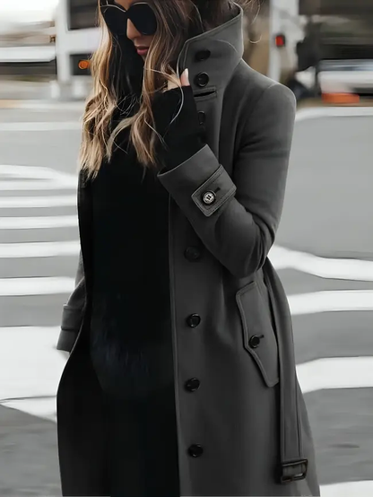 Trendy Women's Coat with High Neck – Chic and Warm - Nocini