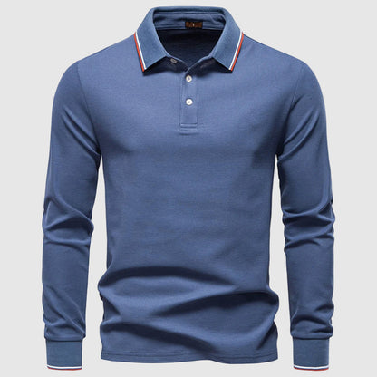 Classic Casual Long Sleeve Polo Shirt